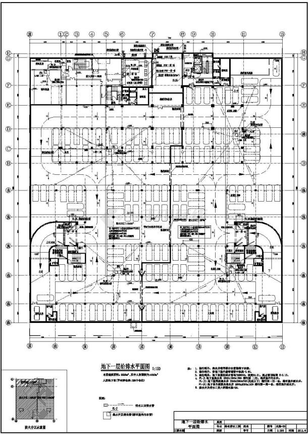 [广东]16084.55㎡十二层实训商务酒店给排水图纸-图二