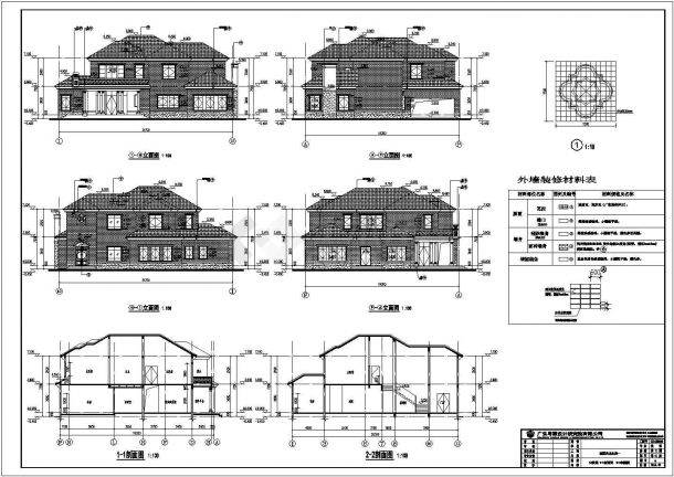 美式风格豪华中空全套二层别墅建筑设计图（含结构+水电）-图一