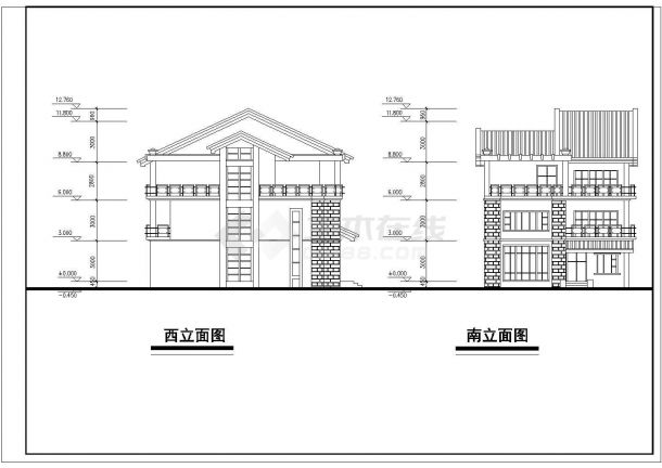两套简洁实用三层农村房屋建筑设计图-图二