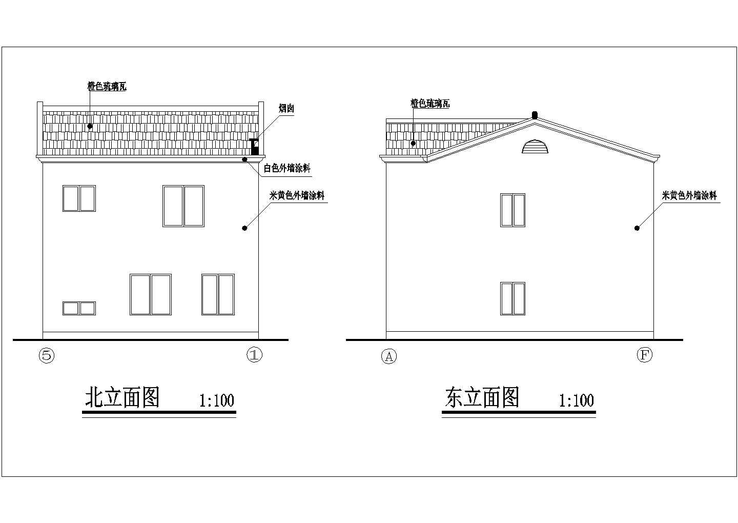 经济二层坡屋顶农村房屋建筑户型图