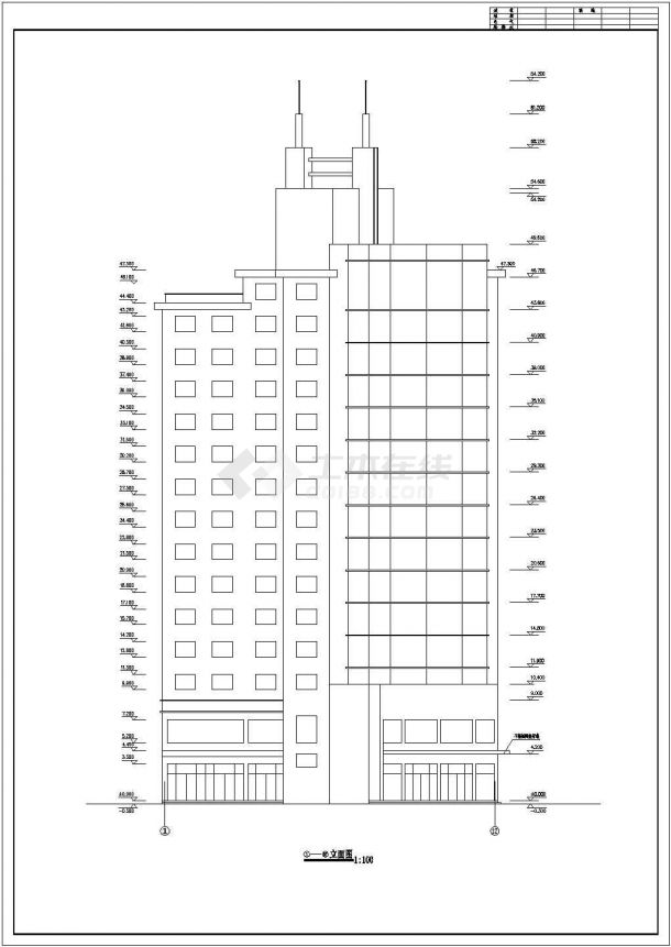 某办公大厦设计施工图（共16张）-图一