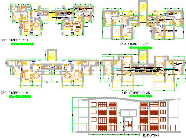 某单层大型综合俱乐部建筑设计图纸（共5张）-图二