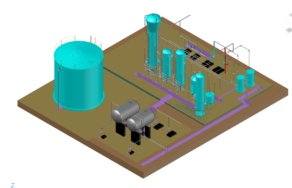 2X300MW机组凝结水精处理再生系统三维图