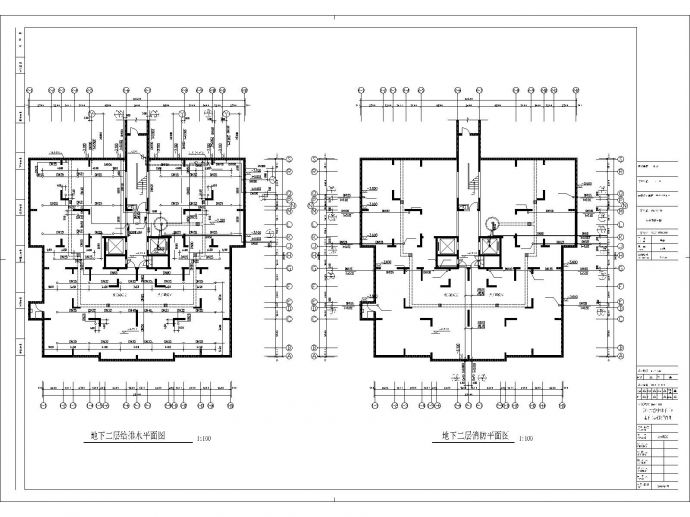 上海某地区11层塔式住宅楼给排水规划设计CAD参考图_图1