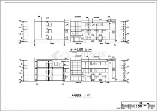 某地三层现代商业综合楼建筑设计图纸-图二
