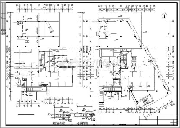 高层商住楼给排水平面详图-图二