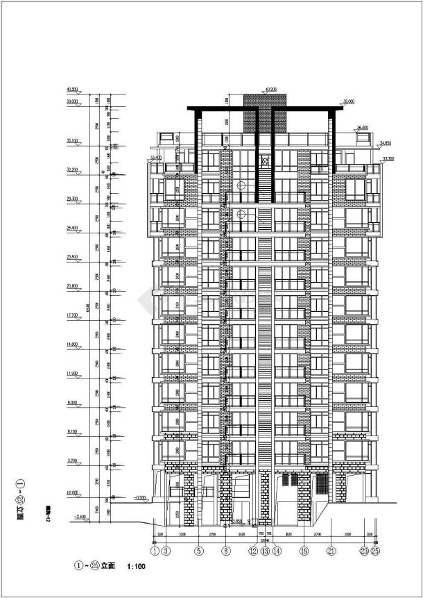 某小高层住宅楼建筑设计图（共15张）-图一