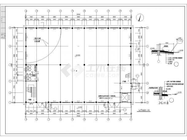 某二层框架（木屋架）厂房全套建筑结构设计图-图一