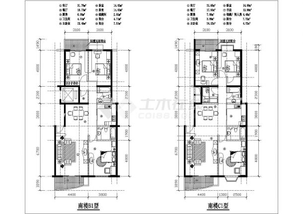 某地高档小区住宅楼户型建筑设计方案-图一