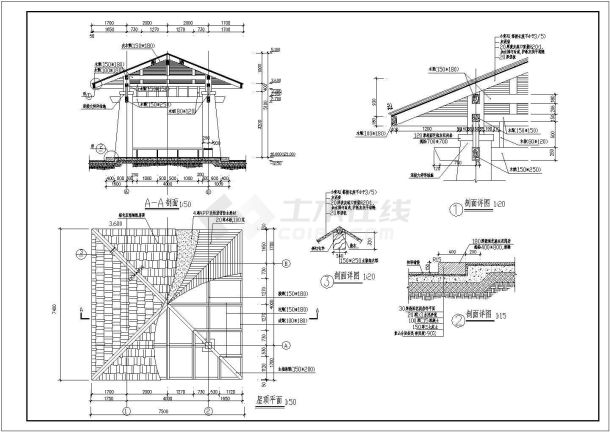 某地区地中海风格方亭子建筑设计施工图-图二