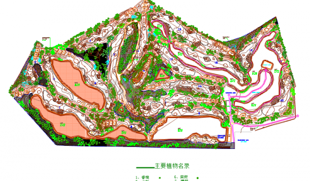 双山高尔夫球场景观绿化平面布置图-图一