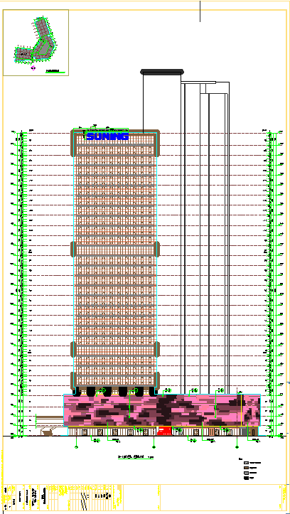 某商业综合体建筑立面图_图1