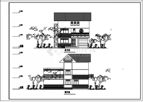 某3层独栋别墅设计图纸（共4张）-图二