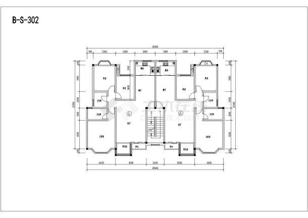 某地区某小区多层砖混户型平面方案图纸-图二