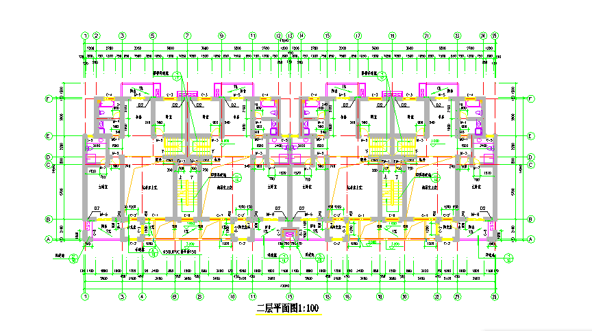 某地区某小区复式居民楼建筑设计施工图