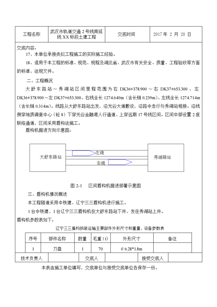 武汉市轨道交通2号线南延线XX标段土建工程施工技术交底方案-图二