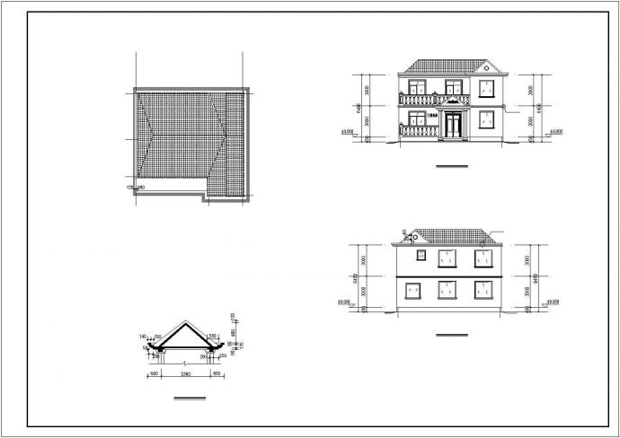 某二层独栋别墅设计图纸（共4张）_图1