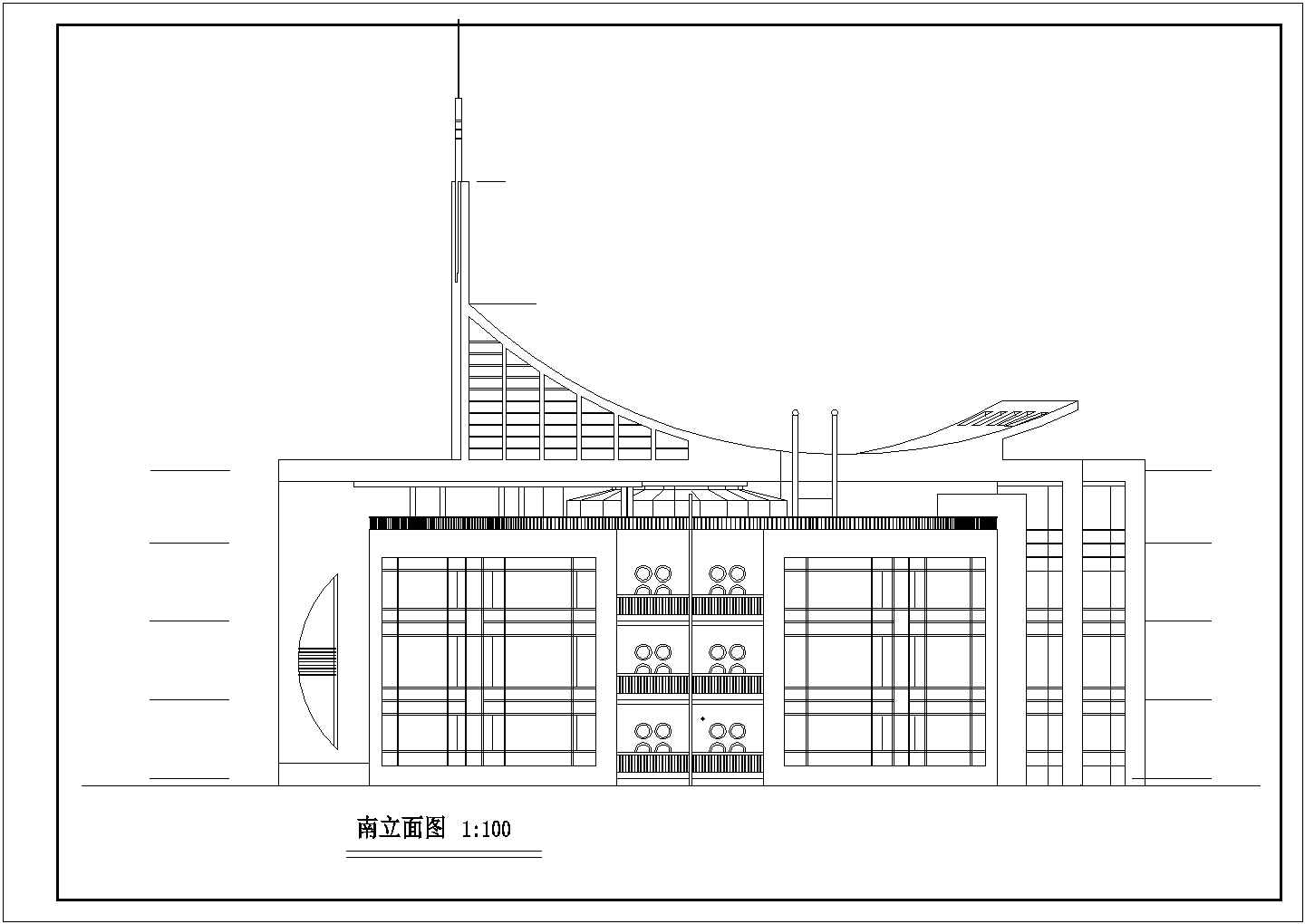某四层砖混结构幼儿园建筑方案图纸（高27米）