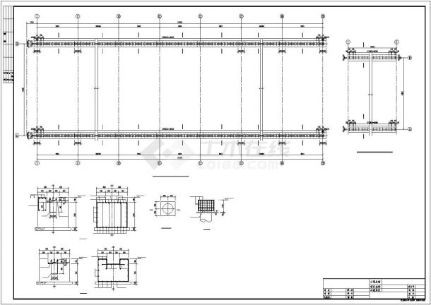 某大中型工业厂房（有吊车）全套CAD施工图纸（建筑、结构＋总图）-图一