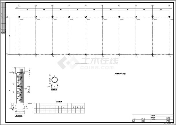 某大中型工业厂房（有吊车）全套CAD施工图纸（建筑、结构＋总图）-图二
