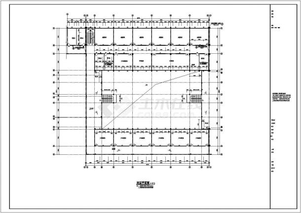 某四层框架结构小学建筑施工图（高27米）-图一