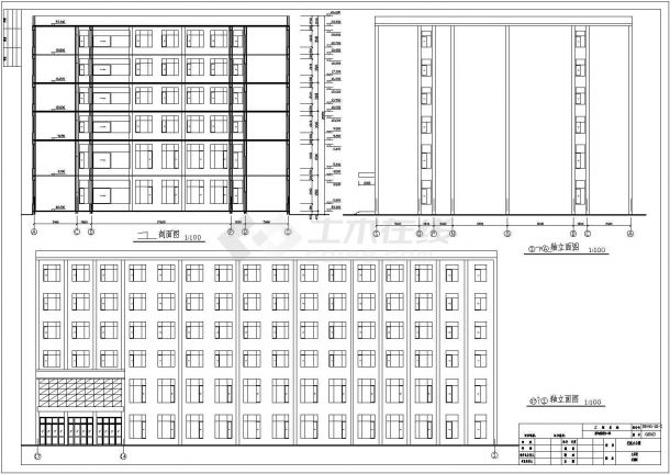 某六层框架结构教学楼建筑结构方案图（高24.6米）-图一