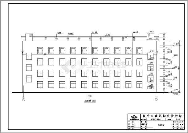 某2788平方米四层砖混结构教学综合楼建筑方案图纸-图一