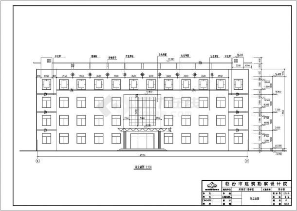 某2788平方米四层砖混结构教学综合楼建筑方案图纸-图二