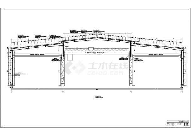 [山西]3×24米跨钢结构厂房结构设计图-图二
