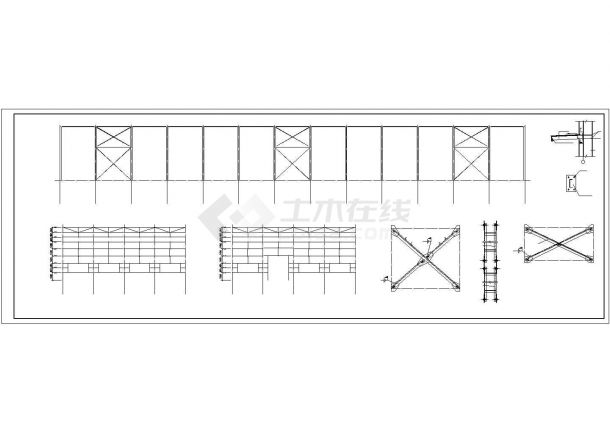某24米跨带吊车厂房门式刚架建筑结构设计图-图一