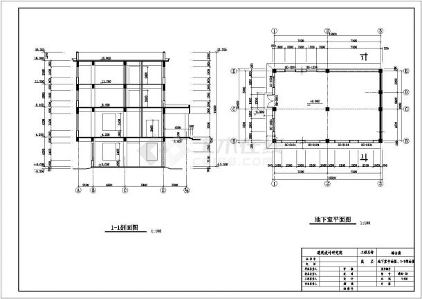 某1193平方米三层框剪结构会所楼建筑施工图-图一