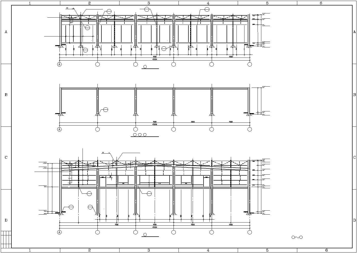 某两层钢框架厂房结构设计图