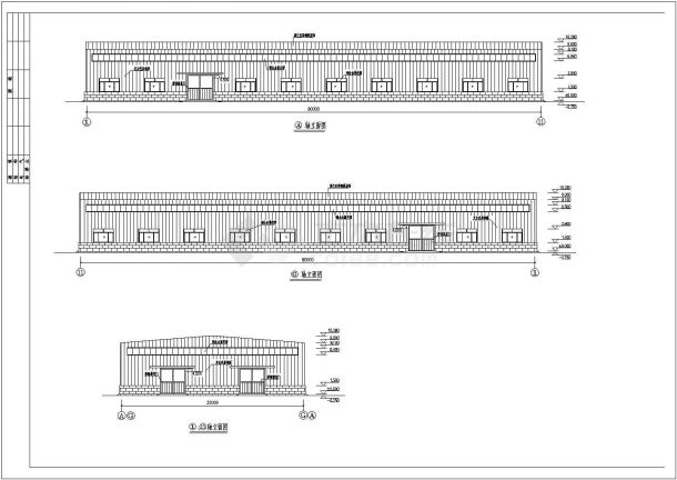 某2X16m跨混凝土柱（带吊车）钢屋面厂房结构图-图二