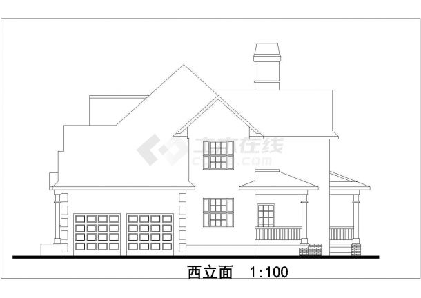 经典美式风格二层带烟筒别墅户型图-图二