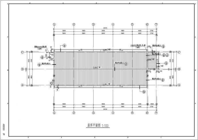 某620平方米二层框架结构变电所建筑施工图（高13.5米）_图1