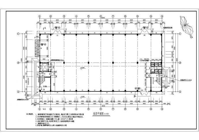 某四层框架剪力墙厂房建筑施工图（高21.5米）VIP_图1