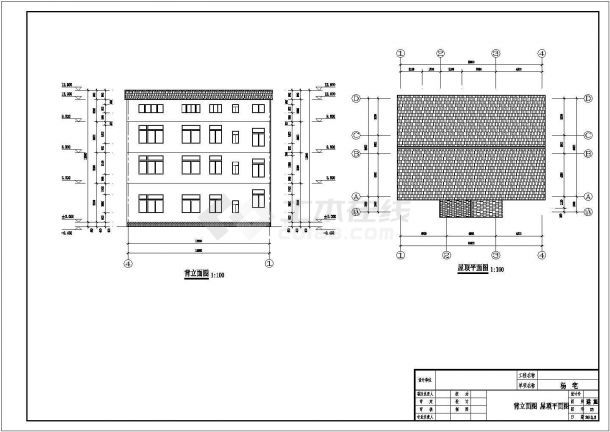 某地三层中小型私人住宅建筑施工图-图二