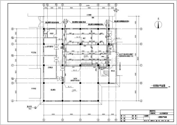 [山西]三层行政商业办公楼空调系统设计施工图（含给排水设计消防设计）-图一