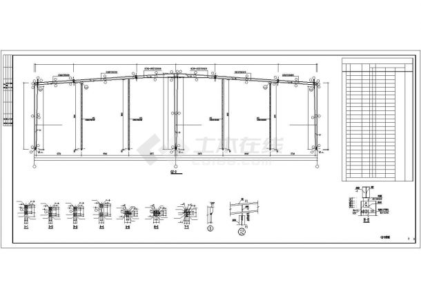某36米跨门式钢架厂房结构设计图-图一