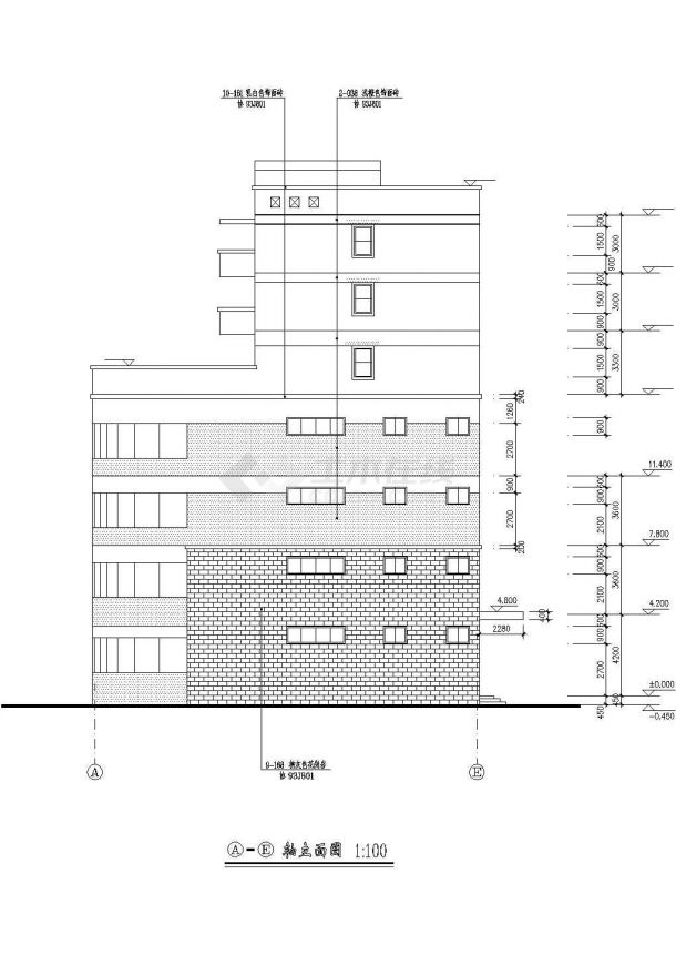 某七层框架结构办公楼建筑毕业设计方案图纸（高24米）-图二
