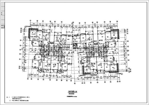 某地某小康住宅建筑设计施工总图纸-图一