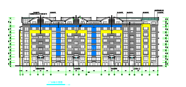 某扬子名苑16#建筑设计施工图纸-图一