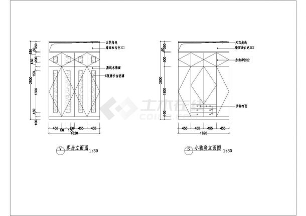 某地区小型住宅装饰施工案例设计图纸-图二