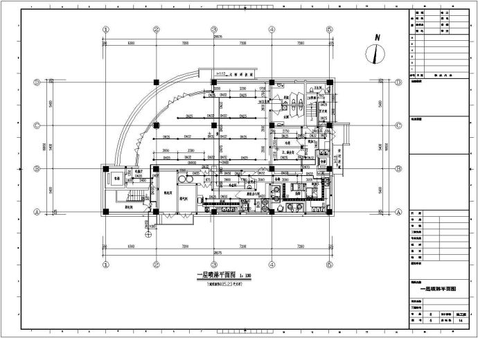 某6层大型综合楼整套给排水平面图纸_图1