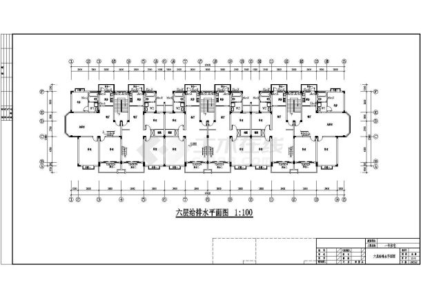 某小区六层住宅楼给排水设计施工图纸-图一