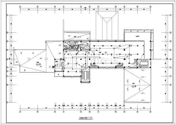 3679㎡某三层框架结构招待所电气设计施工图纸-图二