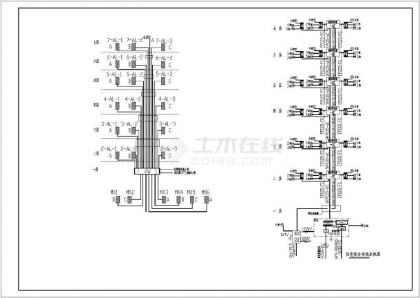 一省会商住楼电气结构CAD图纸-图二