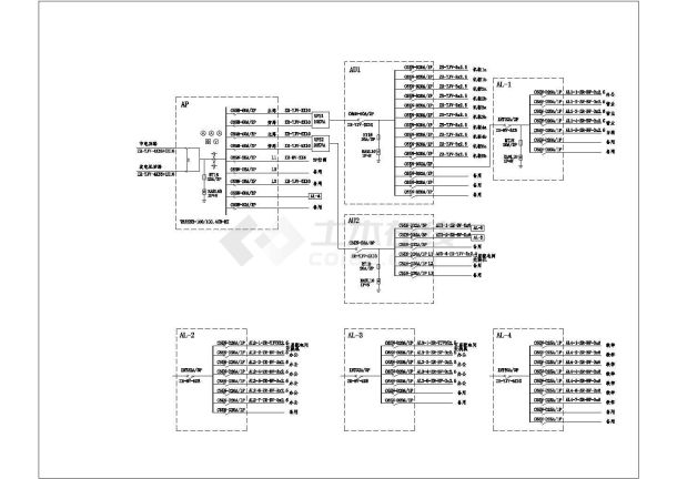 某六层大楼机房平面图及电气及弱电施工图纸-图一