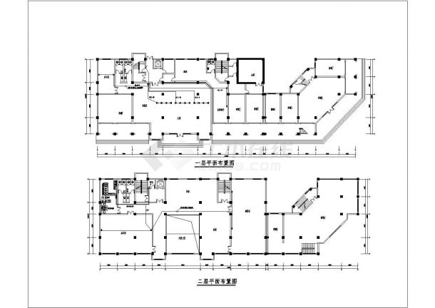 某六层大楼机房平面图及电气及弱电施工图纸-图二