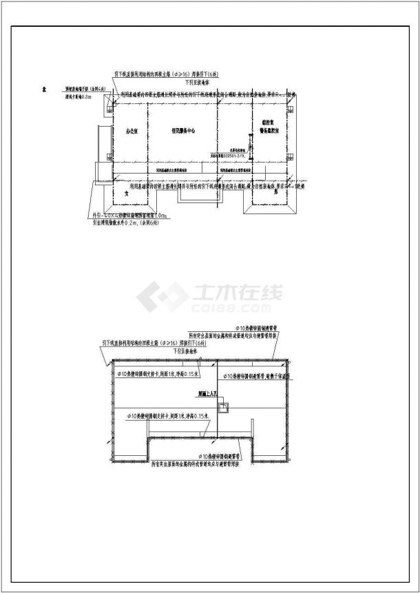 [安徽]某341㎡通廊式两层办公楼电气施工图-图二